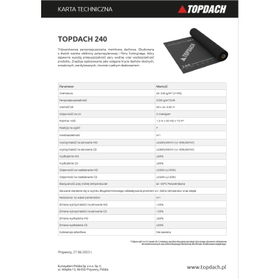 karta techniczna topdach 240